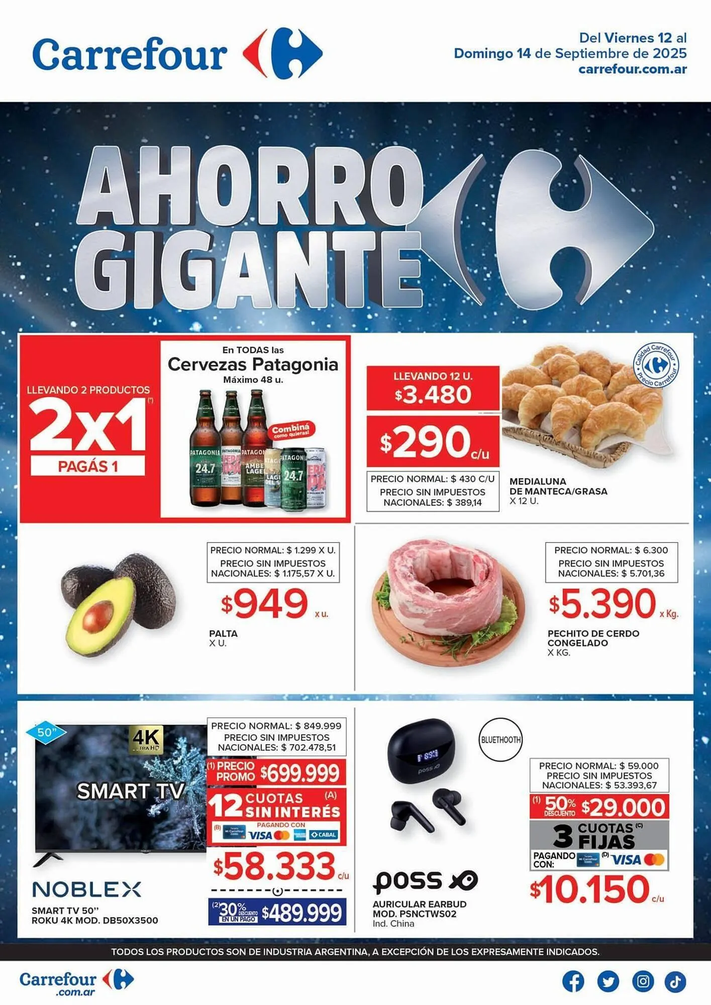 Ofertas de Catálogo Carrefour 12 de septiembre al 15 de septiembre 2025 - Página 1 del catálogo