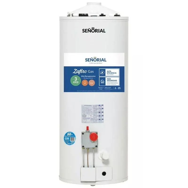 Termotanque a Gas 50 Lt. De Colgar y Apoyar ZAFIRO TSZ-50 AR