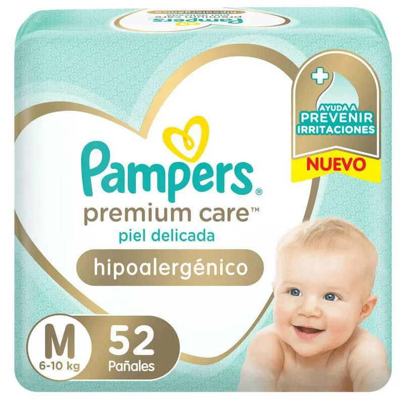 Pañales Pampers Premium Care Medium 52 Un.