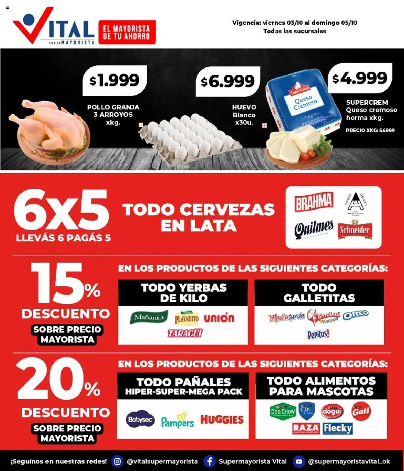 Ofertas de Catálogo Supermayorista Vital 3 de octubre al 6 de octubre 2025 - Página 1 del catálogo