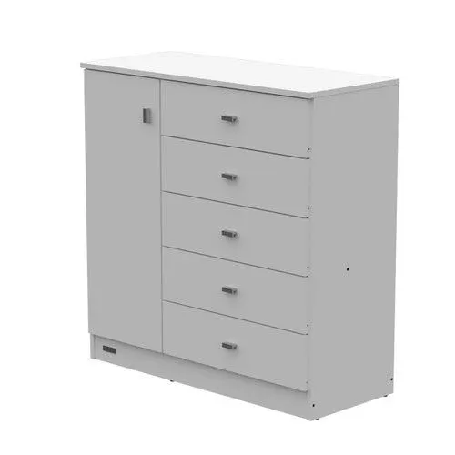 Comoda pack 5 cajones 1 puerta blanco mate Mosconi