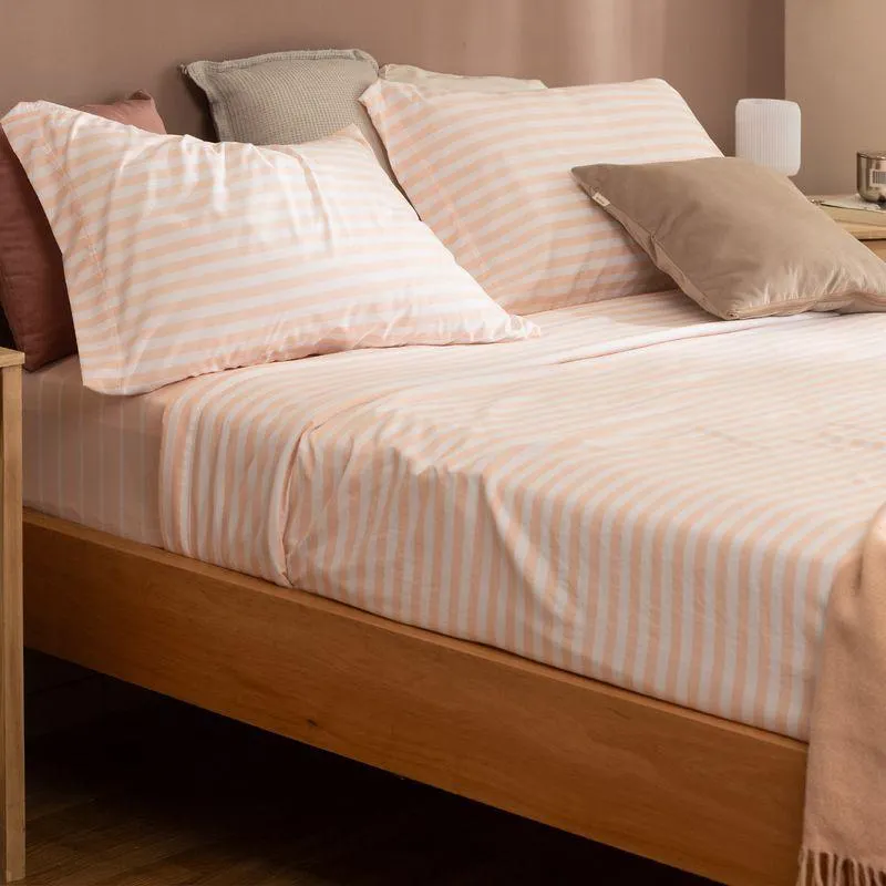 Juego de Sábanas Queen Size Extra Suave Raya Positivo