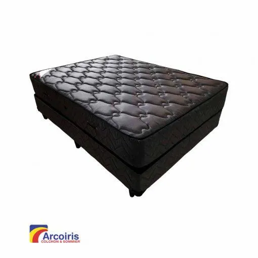 COLCHON Y SOMMIER RESORTES EXTRABLACK 140X190 MEGA OFERTA CONTADO $499.900