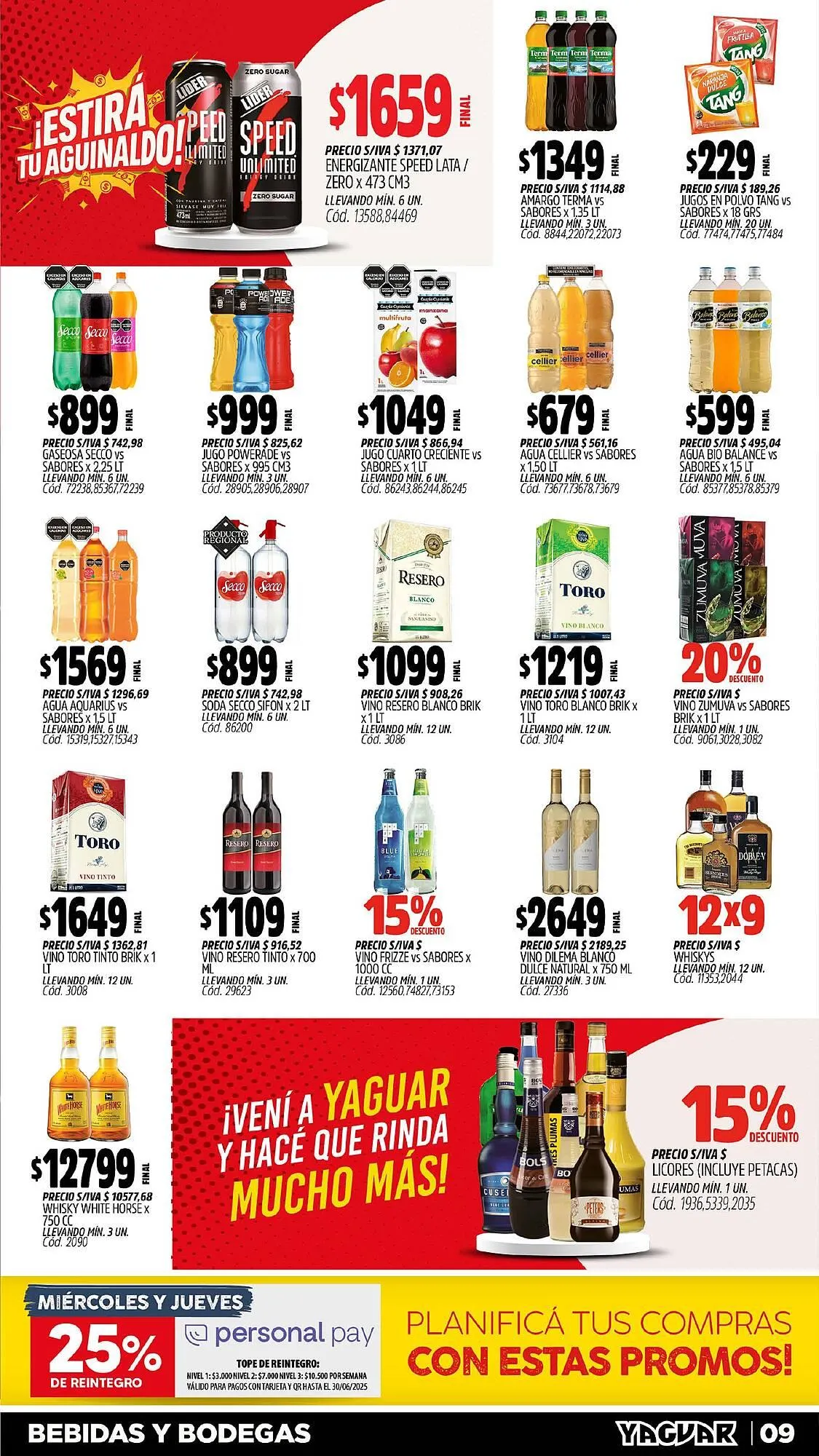 Ofertas de Catálogo Supermercados Yaguar 23 de junio al 30 de junio 2025 - Página 9 del catálogo