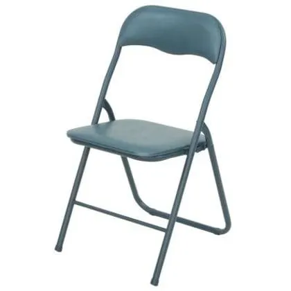 Silla plegable de acero azul