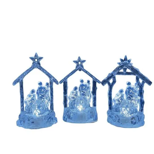 Figura Pesebre Acrilico 13 Cm Con Luz
