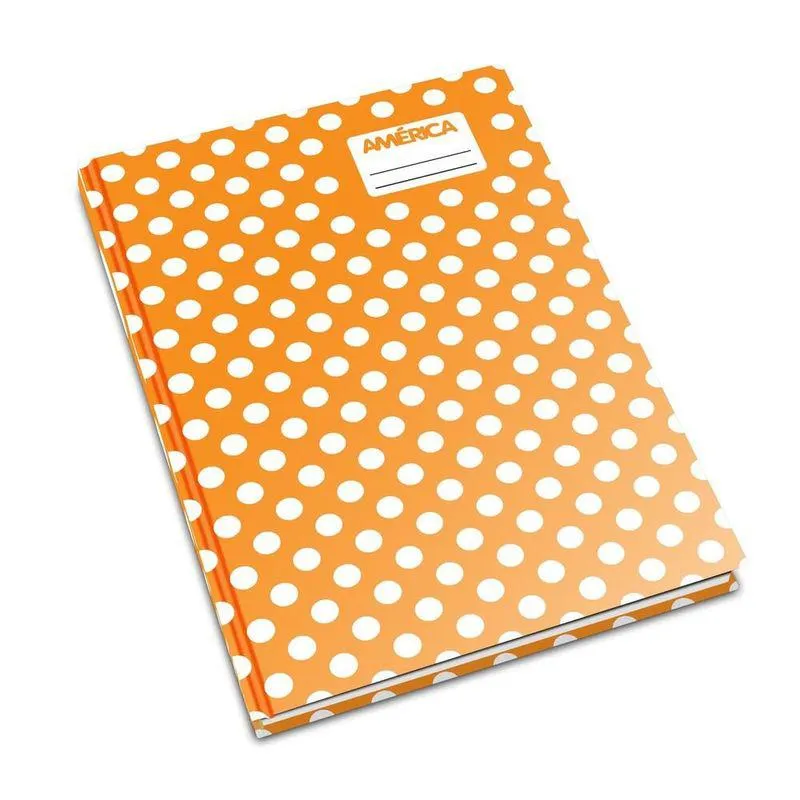 CUADERNO AMERICA NARANJA RAYADO TAPAS DURAS LUNARES X 42 HOJAS
