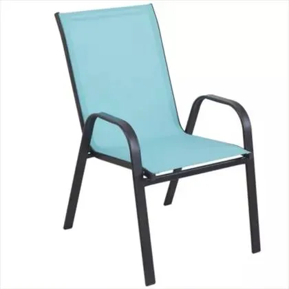 Silla de exterior sling de acero aqua