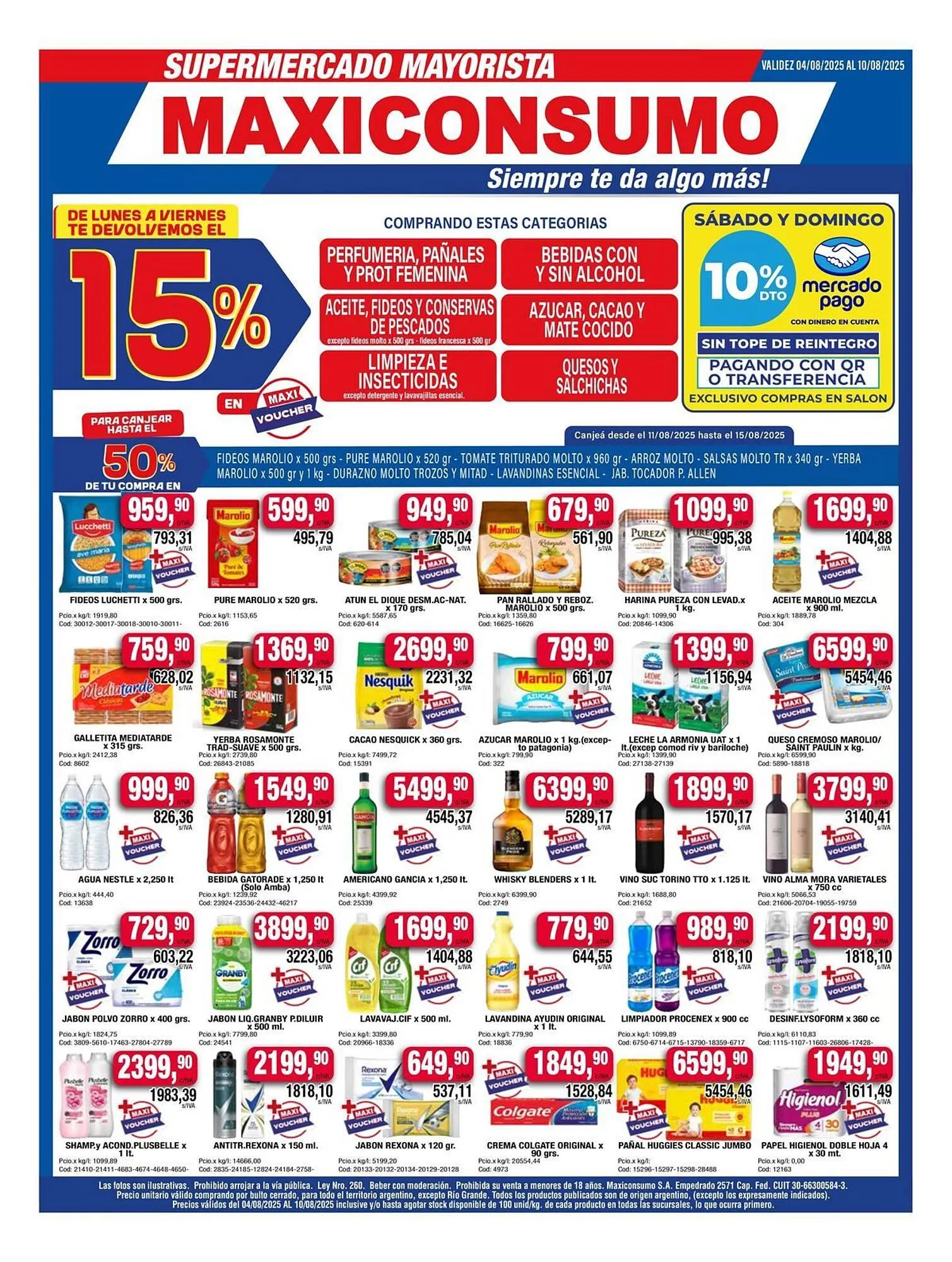 Ofertas de Catálogo Maxiconsumo 4 de agosto al 10 de agosto 2025 - Página 1 del catálogo