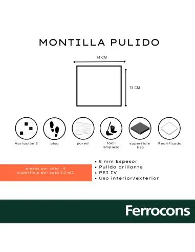 CERÁMICO CECAFI MONTILLA PULIDO 74X74 REC
