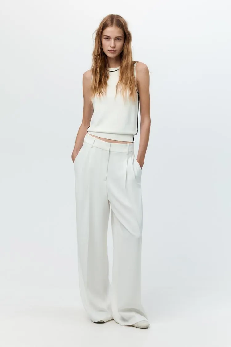 TOP PUNTO LISO VIVOS CONTRASTE