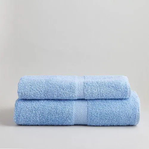 Juego de Toallas Franco Valente Algodón 580 Gs Celeste
