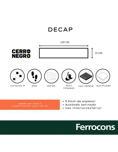 CCN PORC.REC.TABLA DECAP 21X120 /M2