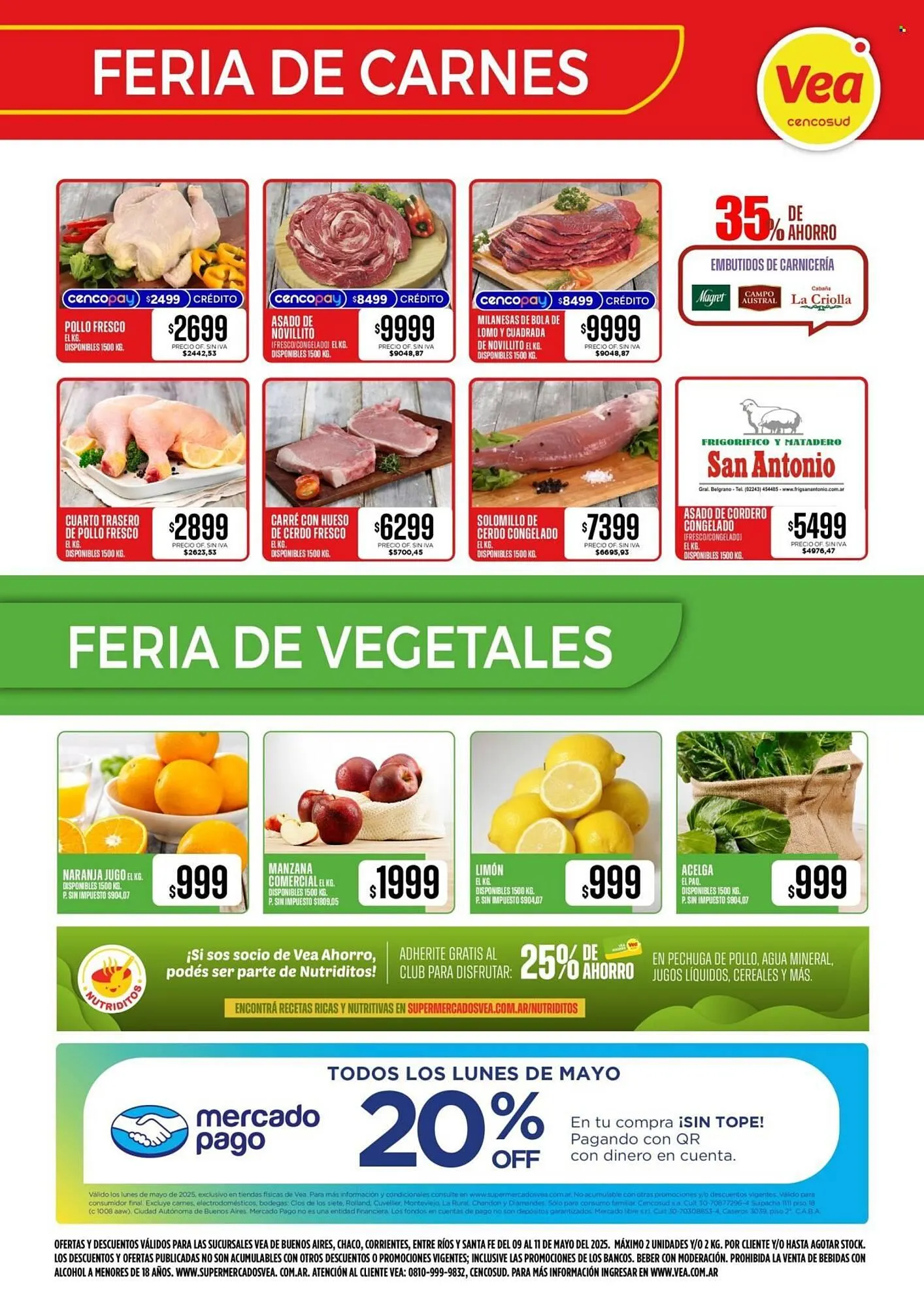 Ofertas de Catálogo Supermercados Vea 9 de mayo al 11 de mayo 2025 - Página 1 del catálogo