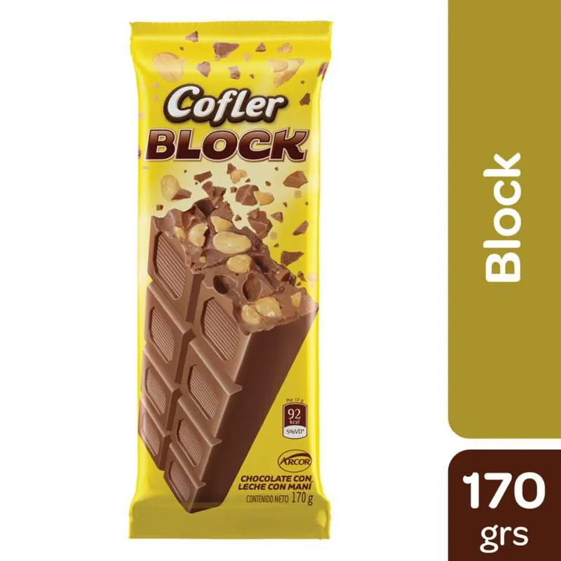 Chocolate con Leche con Maní Cofler Block x 170 g.