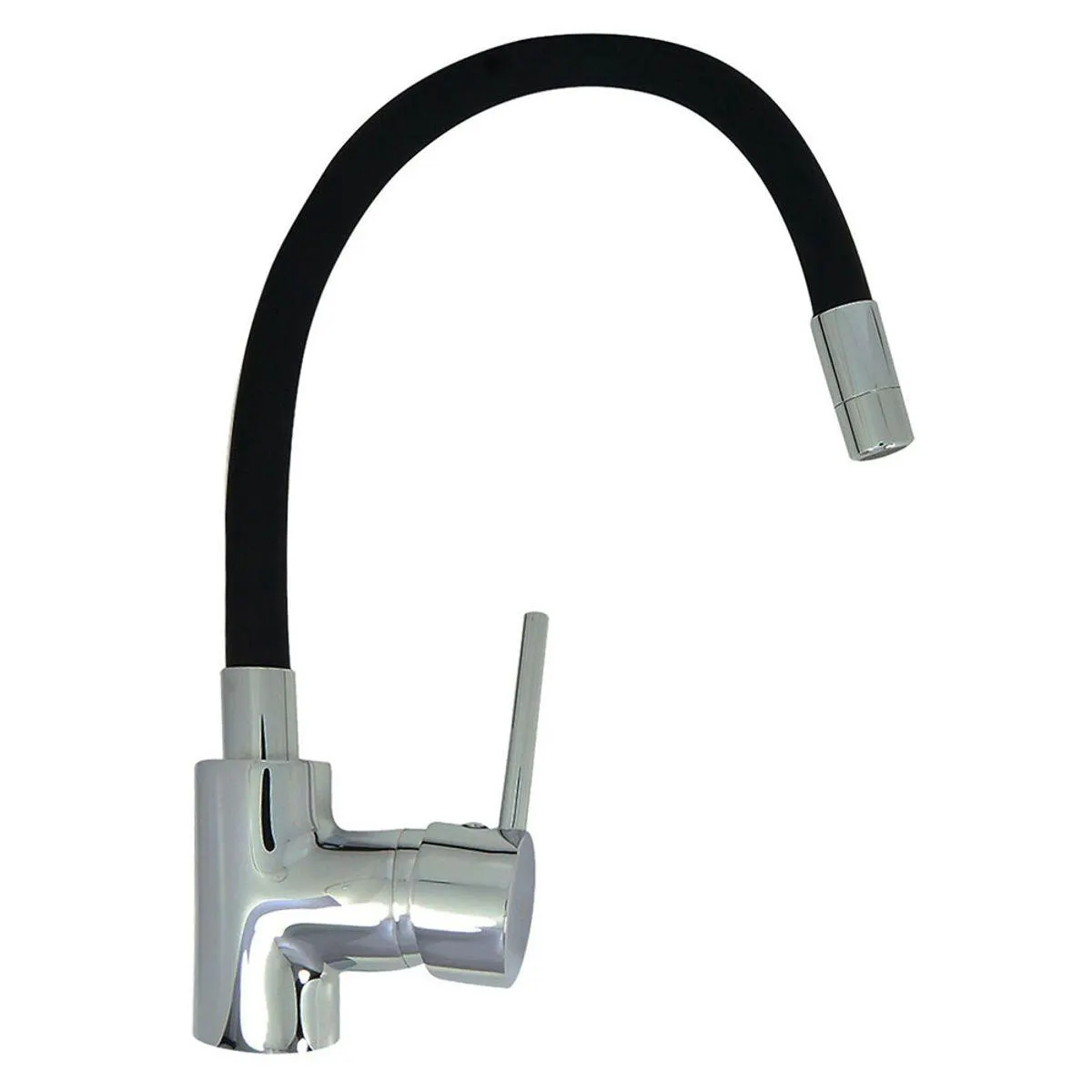 Grifería Cocina Monocomando Cromo/Negro Vessanti