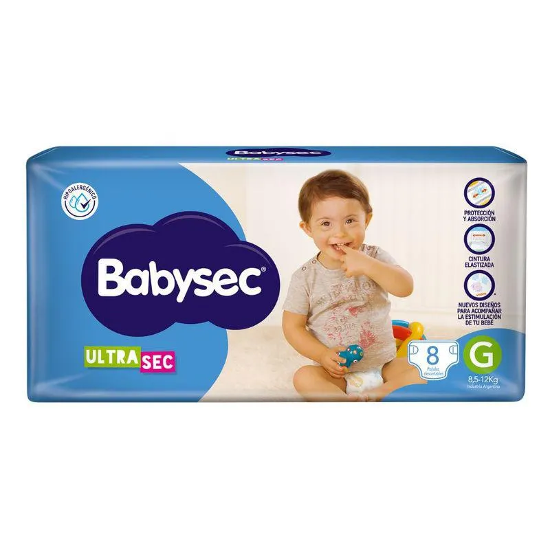 Pañal Ultrasec Babysec G 8 Un