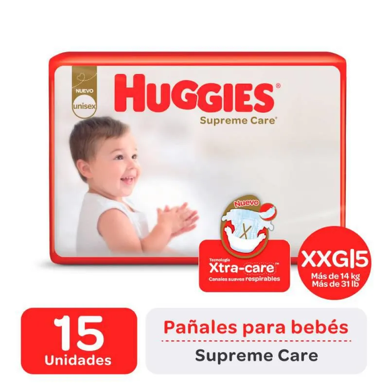 Pañal XXG Supreme Care Huggies x 15 Un.