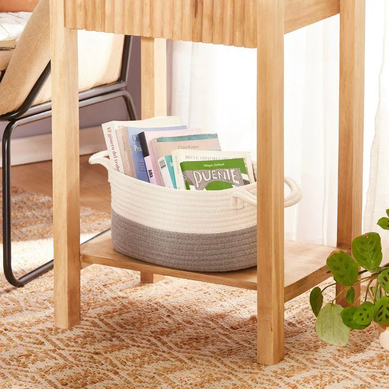 Contenedor Ovalado de Algodón con Manija Mediano