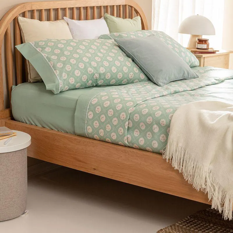 Juego de Sábanas Queen Size Rombo Floral