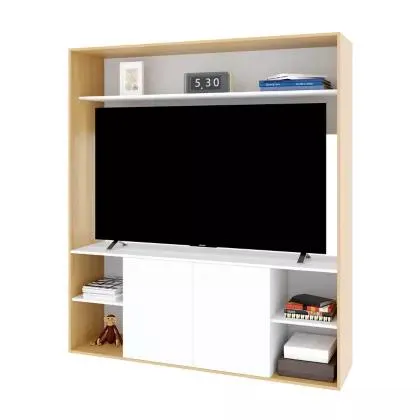 Rack de TV Visión 65" roble natural y blanco