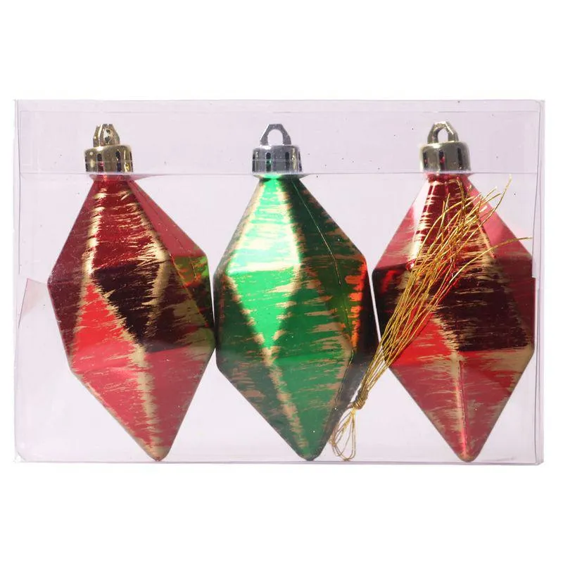 Set de 3 Colgantes de árbol Rombos Cotidiana 8 cm