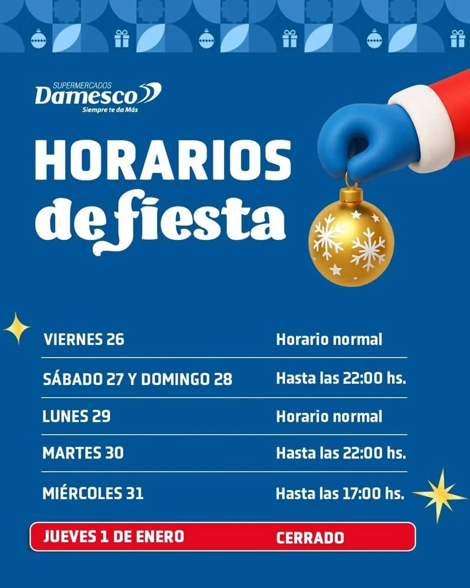 Ofertas de Catálogo Supermercados Damesco 26 de diciembre al 1 de enero 2026 - Página 1 del catálogo