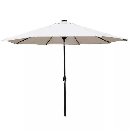 Sombrilla de playa acero blanca 3 m con luz LED