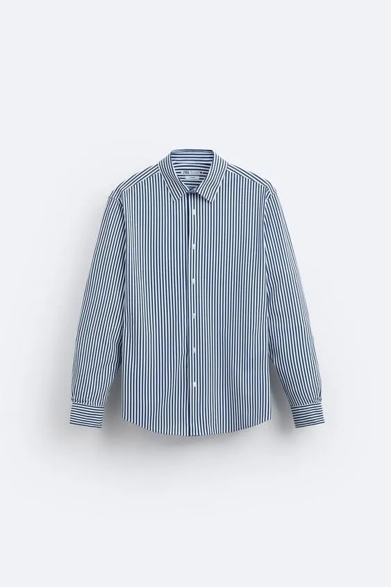 CAMISA ELÁSTICA ESTAMPADO RAYAS