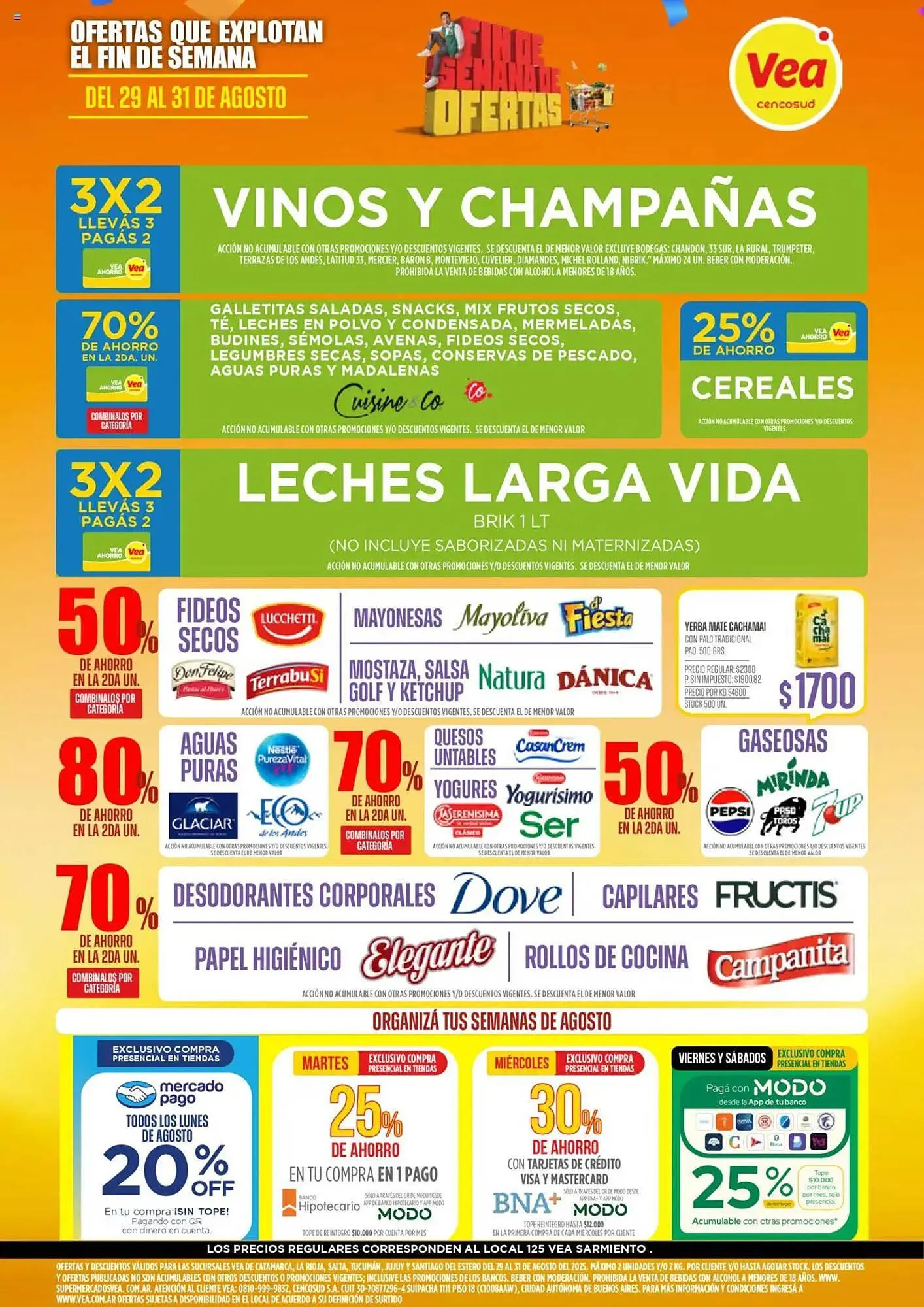 Ofertas de Catálogo Supermercados Vea 29 de agosto al 31 de agosto 2025 - Página 1 del catálogo