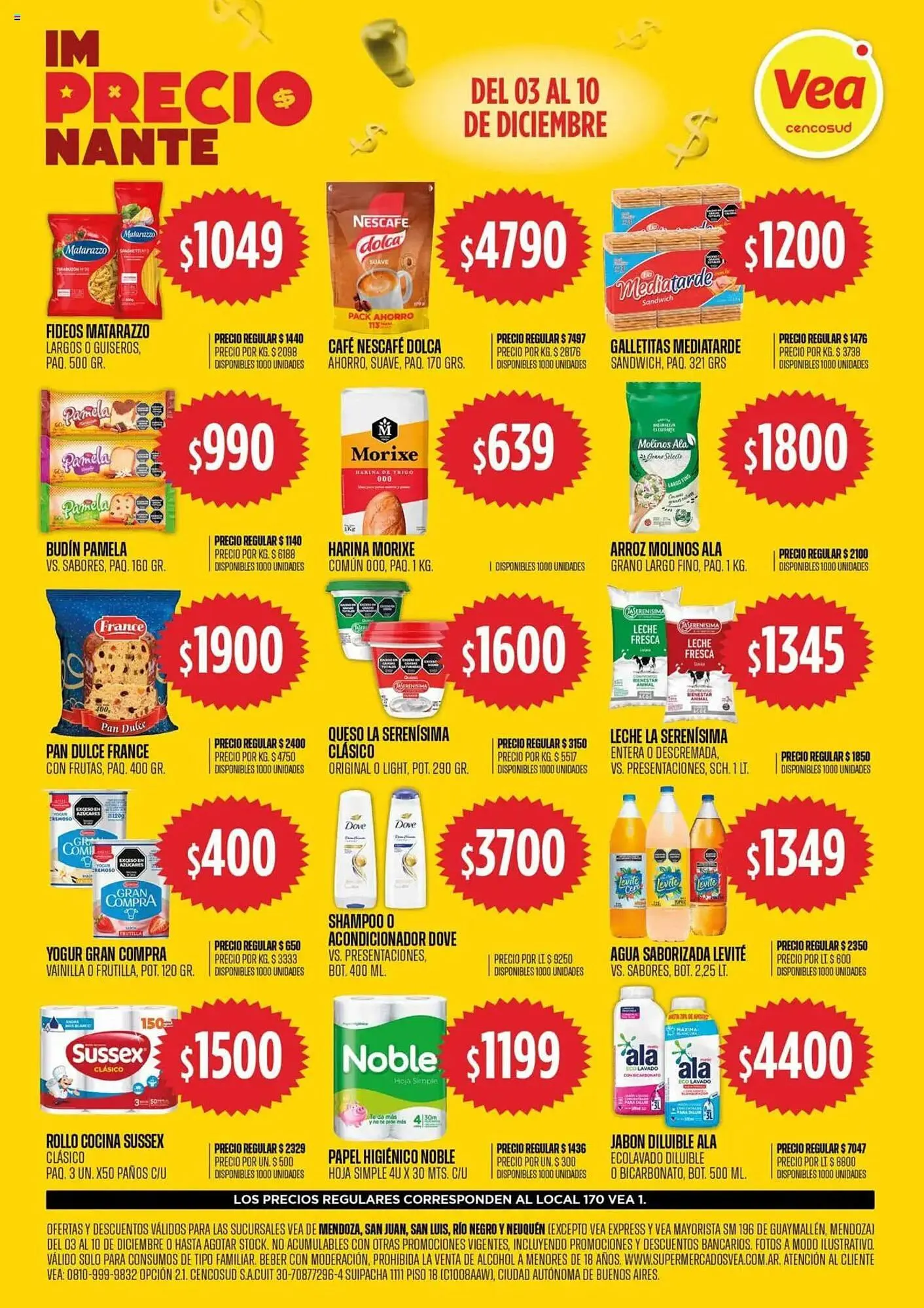 Ofertas de Catálogo Supermercados Vea 3 de diciembre al 10 de diciembre 2024 - Página 1 del catálogo
