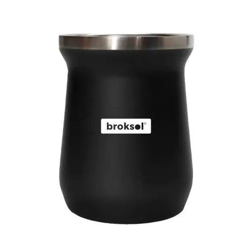 Mate térmico 250 ml negro Broksol