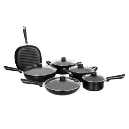 Batería de cocina Ferra 11 piezas negra