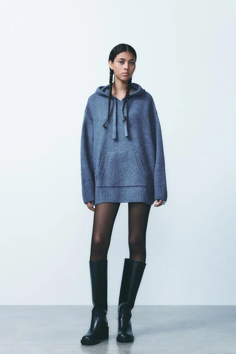 SUDADERA LARGA PUNTO OVERSIZE