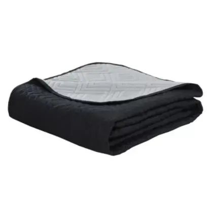 Cubrecama Bicolor King 290 x 250 cm negro y gris