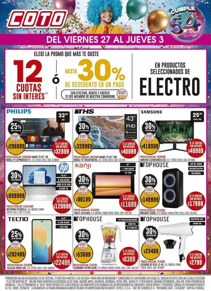 Ofertas de Coto Afiche Electro Motivo 27 de septiembre al 11 de octubre 2024 - Página 2 del catálogo