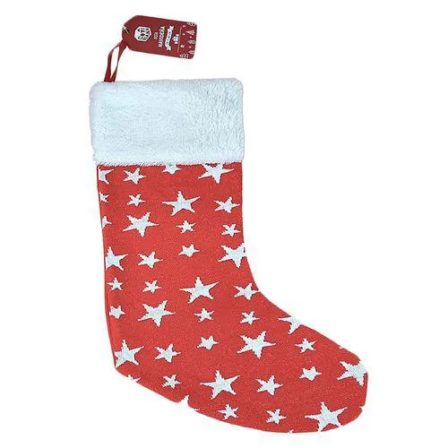 Bota de navidad Estrellas Cotidiana roja 43 cm