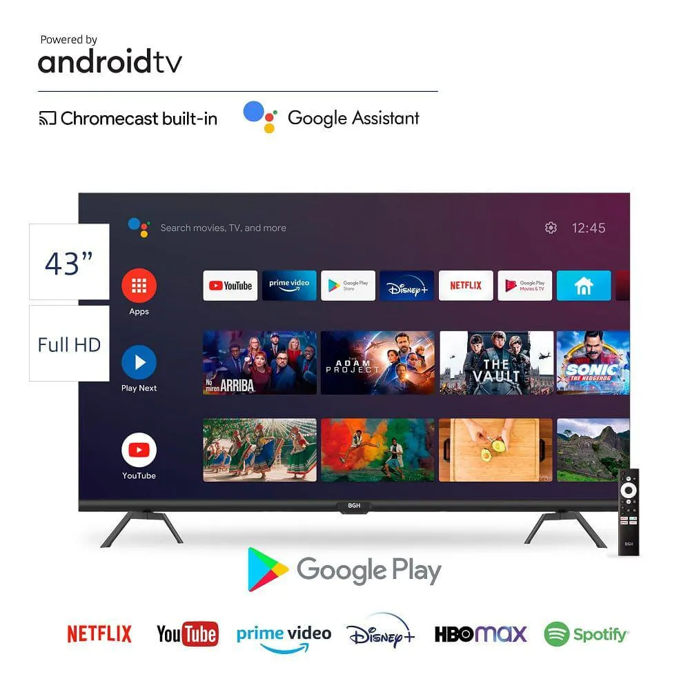 Smart TV LED Full HD 43" BGH ANDROID B4322FS5A