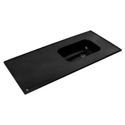 Mesada de mármol sintético 140 x 62 cm negra