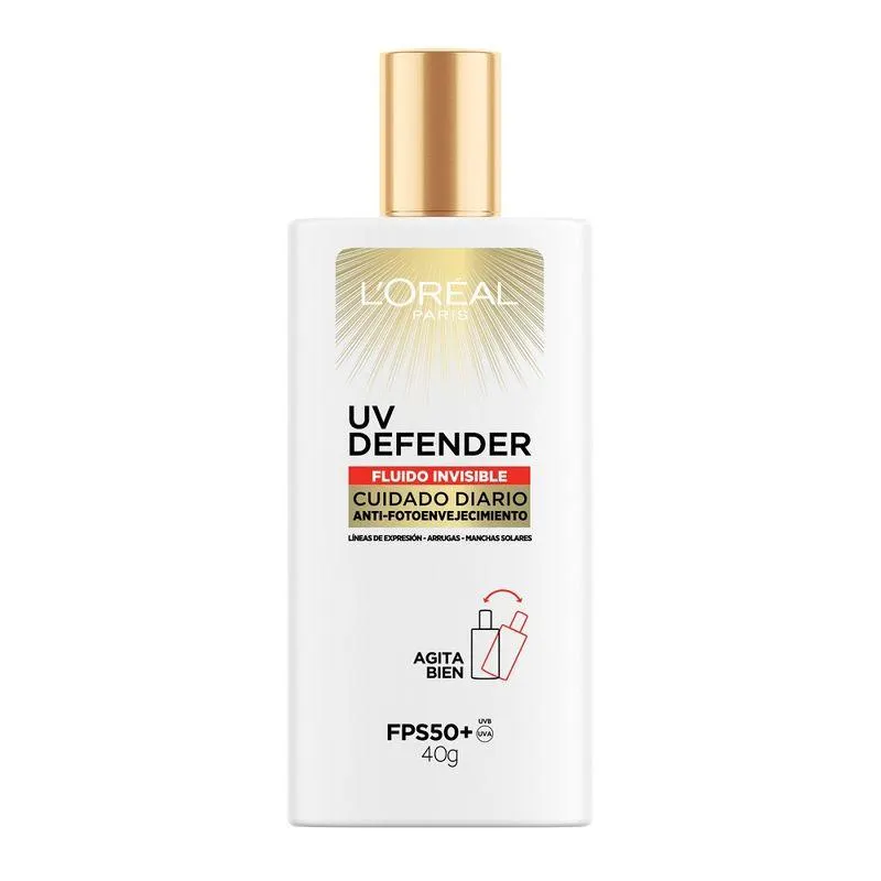 Protector Solar L'Oréal Paris UV Defender Fluido Invisible FPS50+ x 40 g