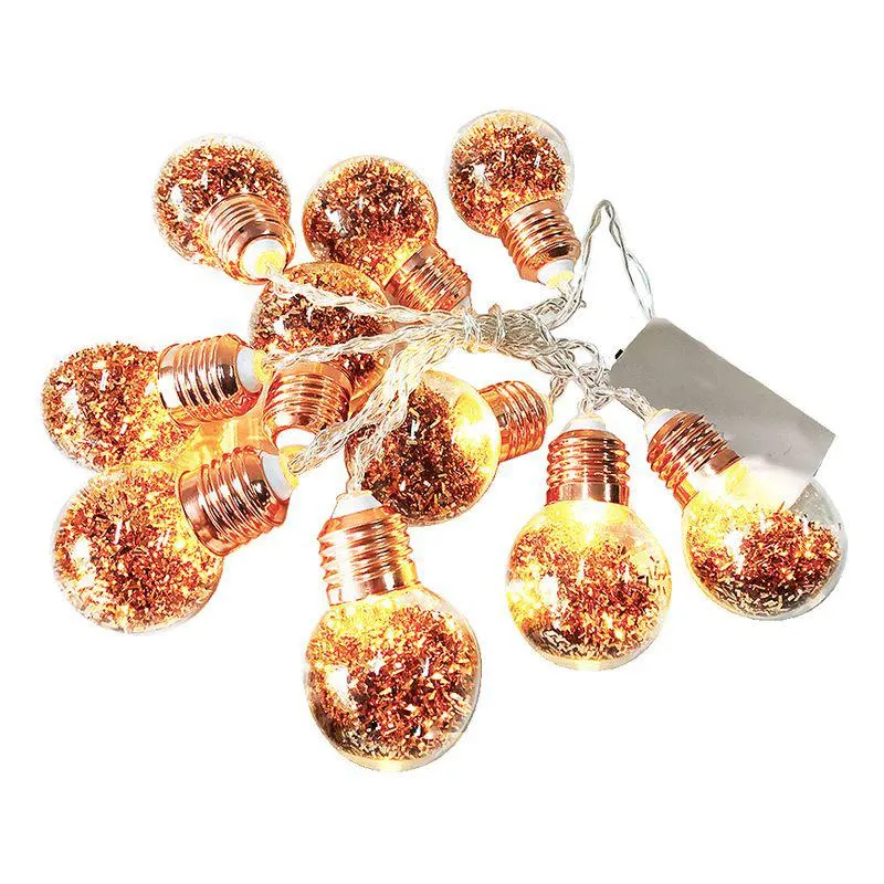 Guirnalda Bombilla Con Luces X 10. Color Dorado