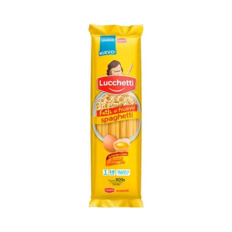 FIDEOS SPAGHETTI LUCCHETTI AL HUEVO X 500 Gr