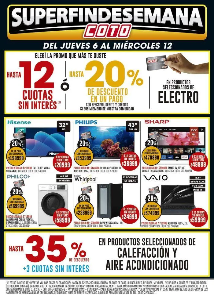 Ofertas de Coto Afiche Electro Motivo 6 de junio al 12 de junio 2024 - Página 1 del catálogo