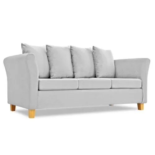 Sillón Trentino 3 cuerpos Pana antimanchas gris claro Full Confort