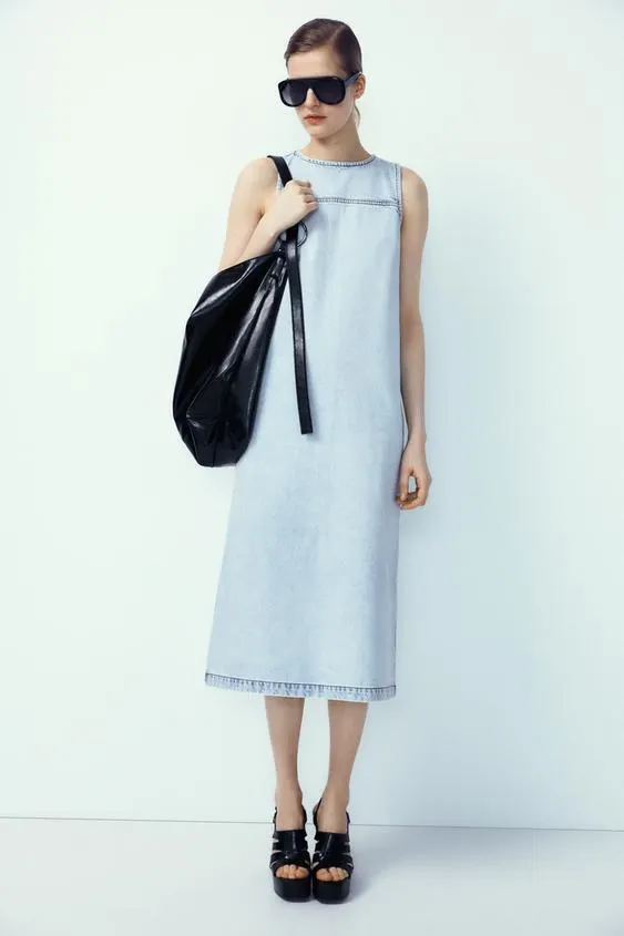 VESTIDO MIDI DENIM ZW COLLECTION