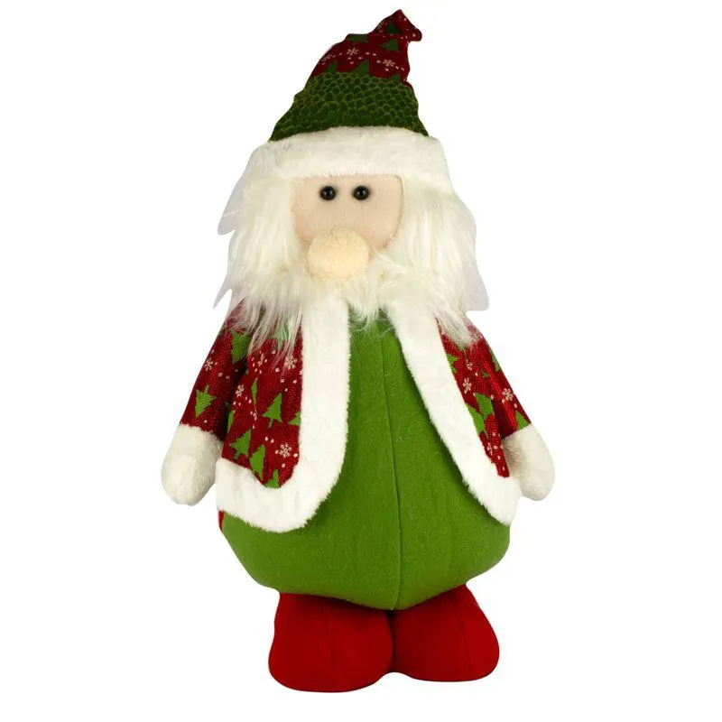 Adorno Navideño Santa saco verde liso 95cm