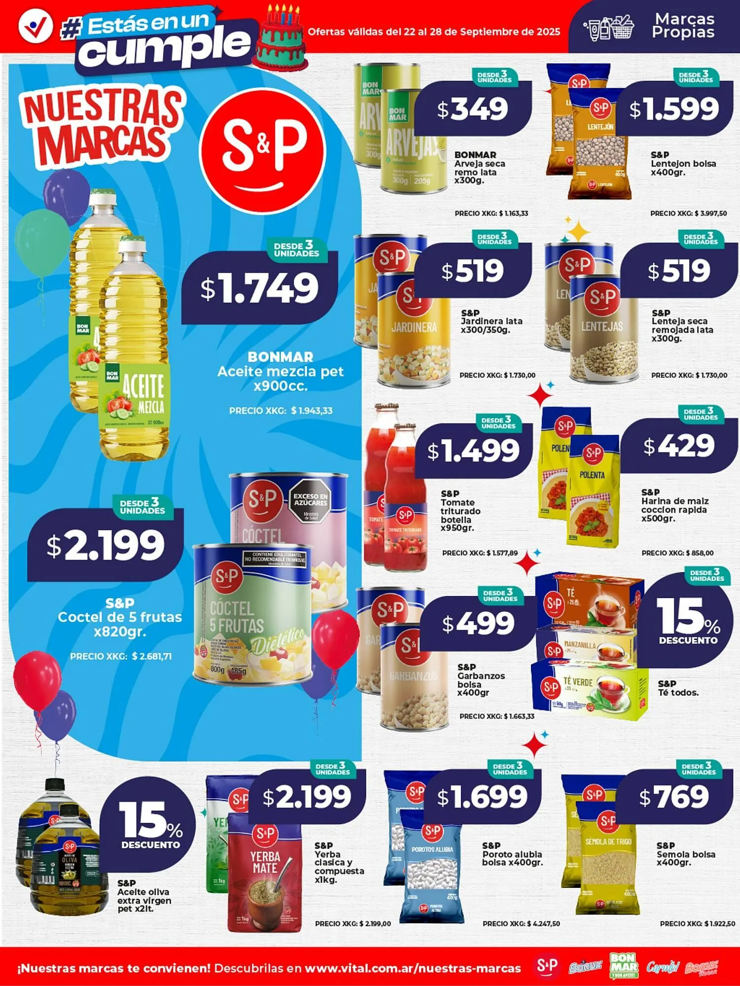 Ofertas de Catálogo Supermayorista Vital 22 de septiembre al 28 de septiembre 2025 - Página 1 del catálogo