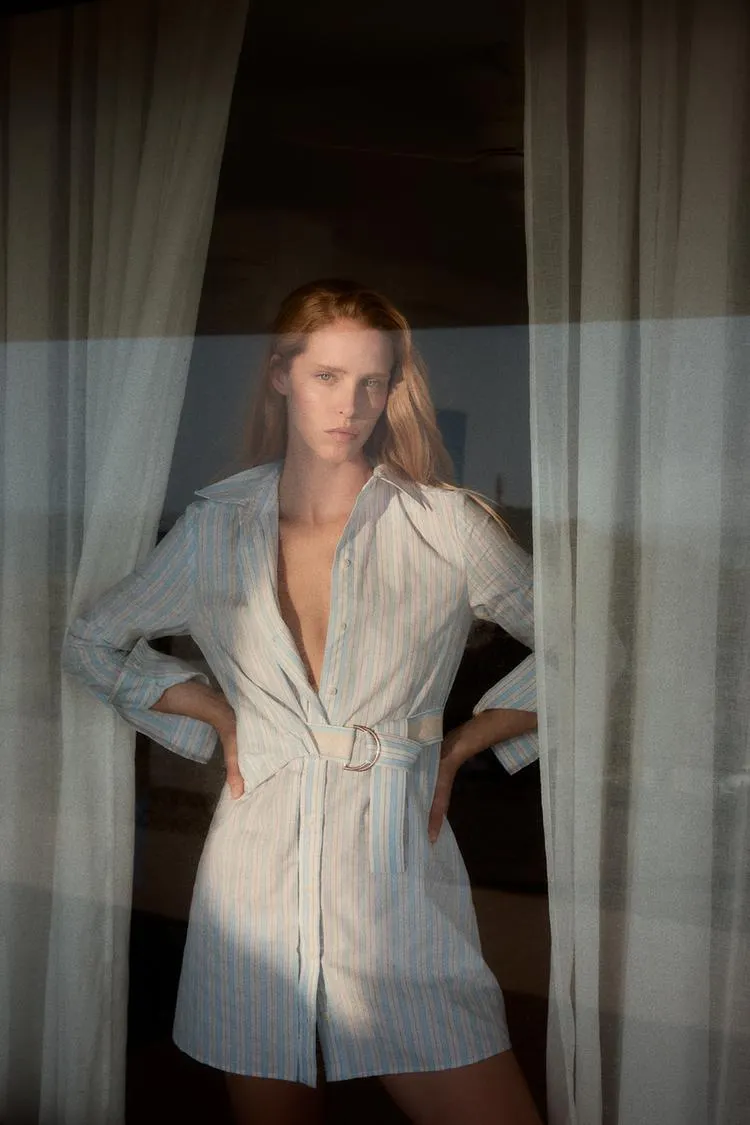 VESTIDO CAMISERO MINI CINTURÓN