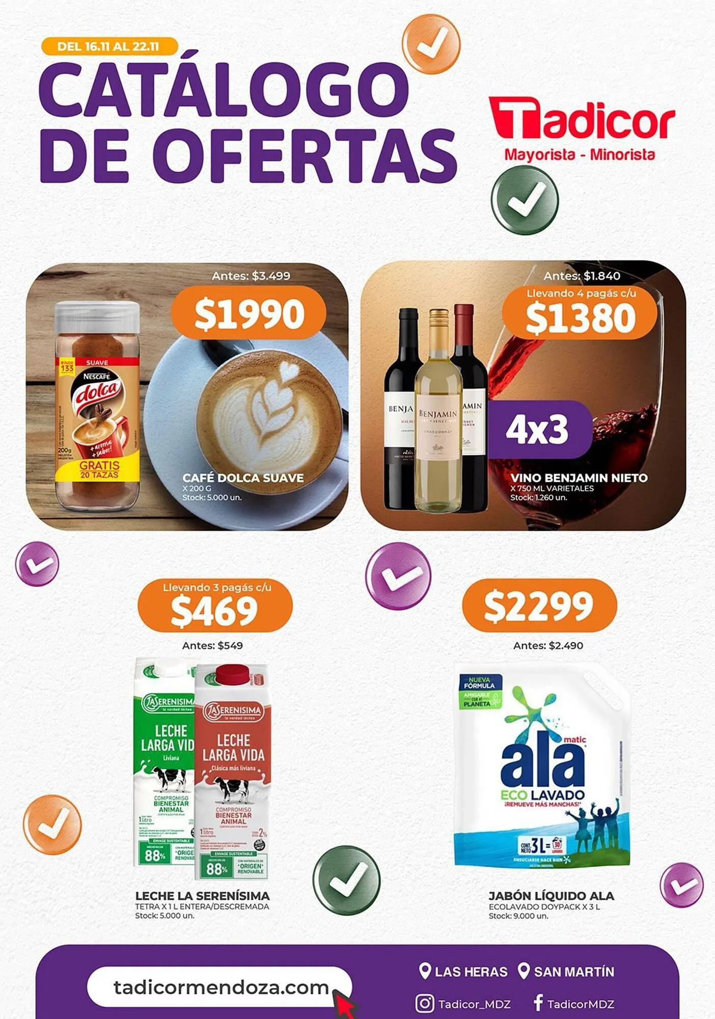 Ofertas de Catálogo Supermercados Tadicor 16 de noviembre al 22 de noviembre 2023 - Página 1 del catálogo