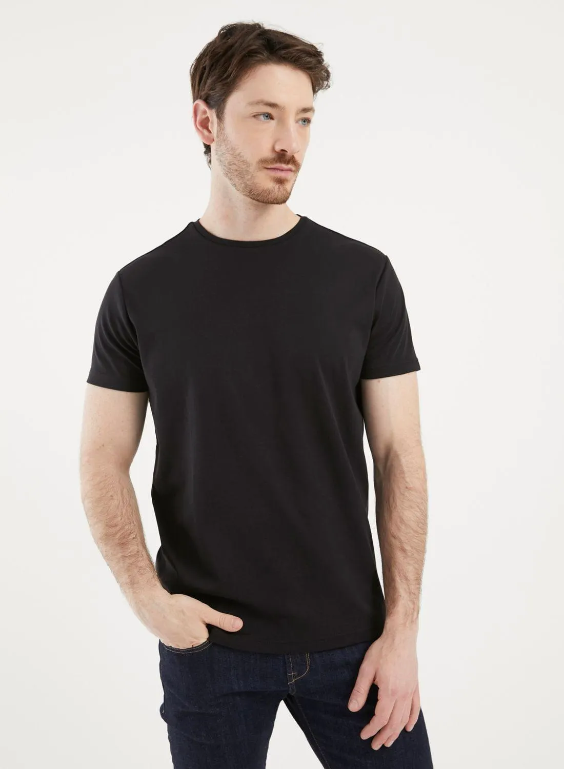 Cuello redondo liquid cotton